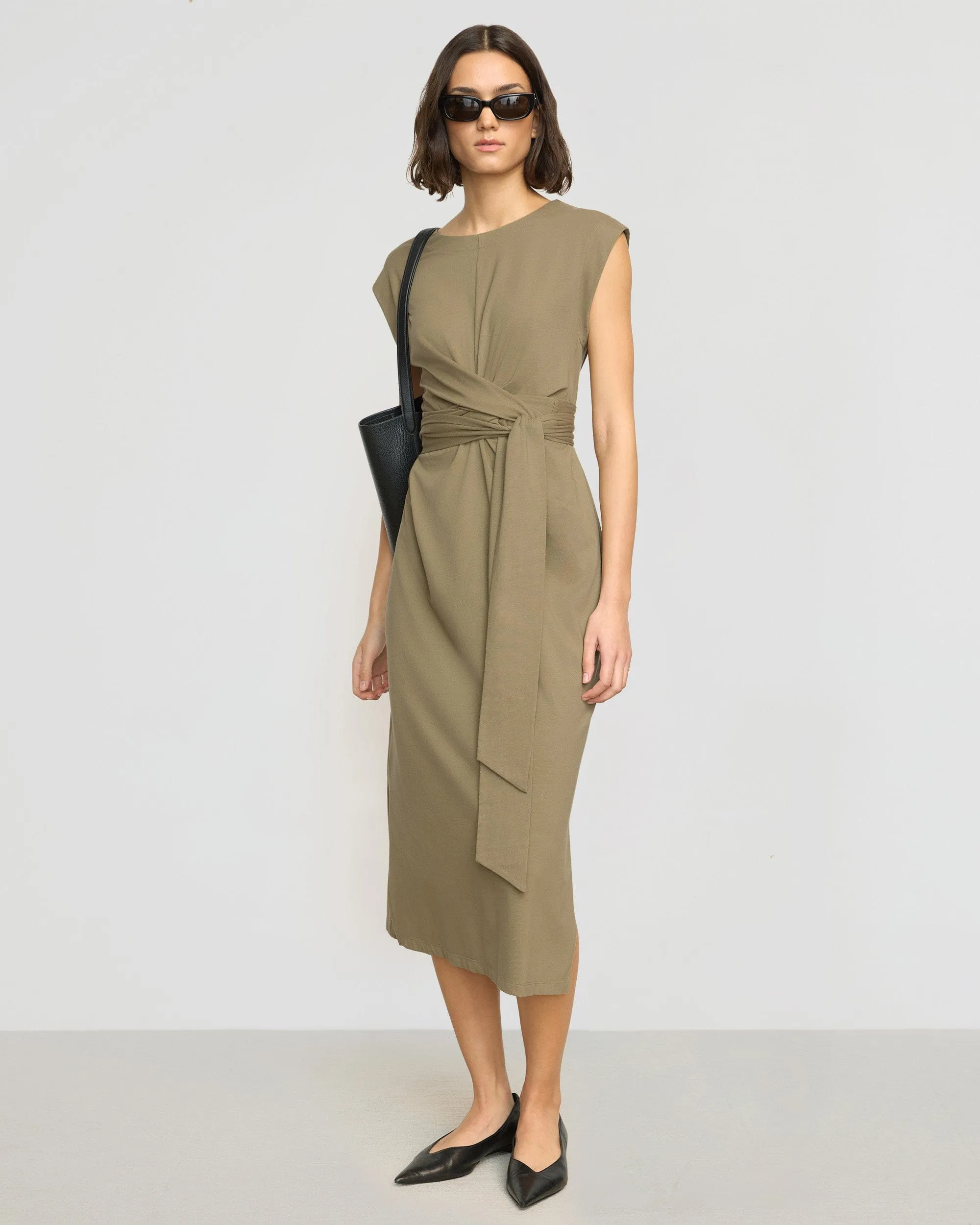 Chic Accessory Fei Tie-Front Organic Cotton Dress