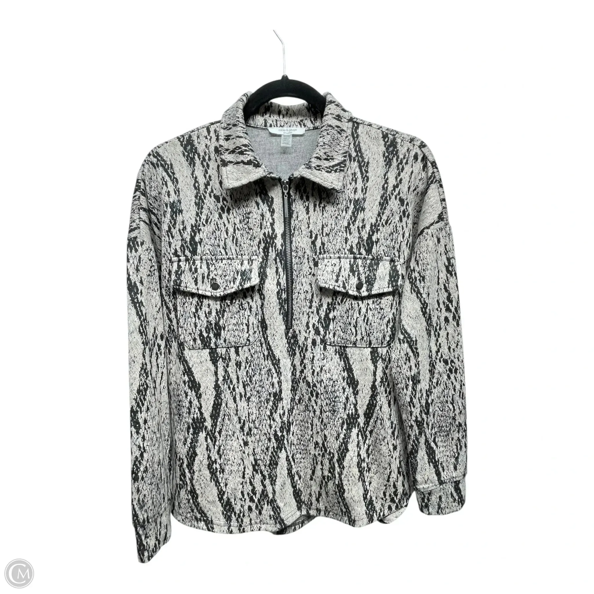Romance Fit Sweatshirt Collar By Cable And Gauge In Black & Tan, Size: Sp
