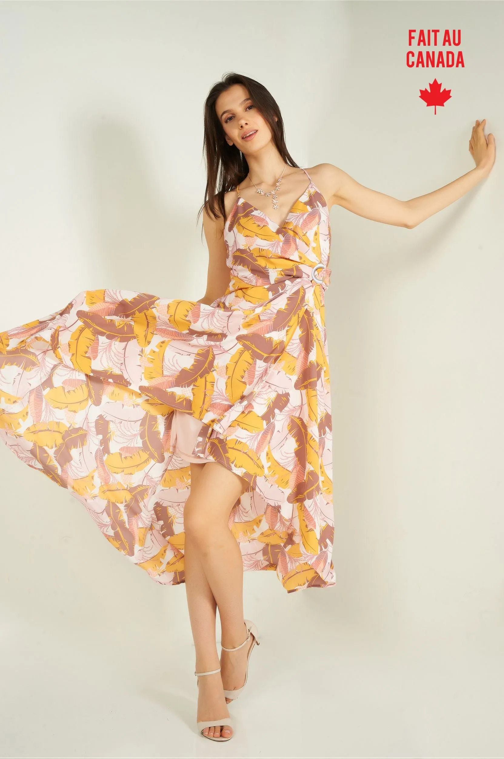 Luxurious long dress Robe asym??trique en chiffon - OLISA - (R-C14)