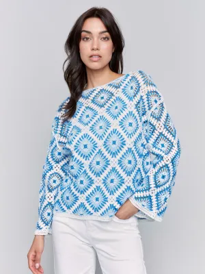 Cotton Blend Crochet Top - Coastal Non Static Fiber Tech
