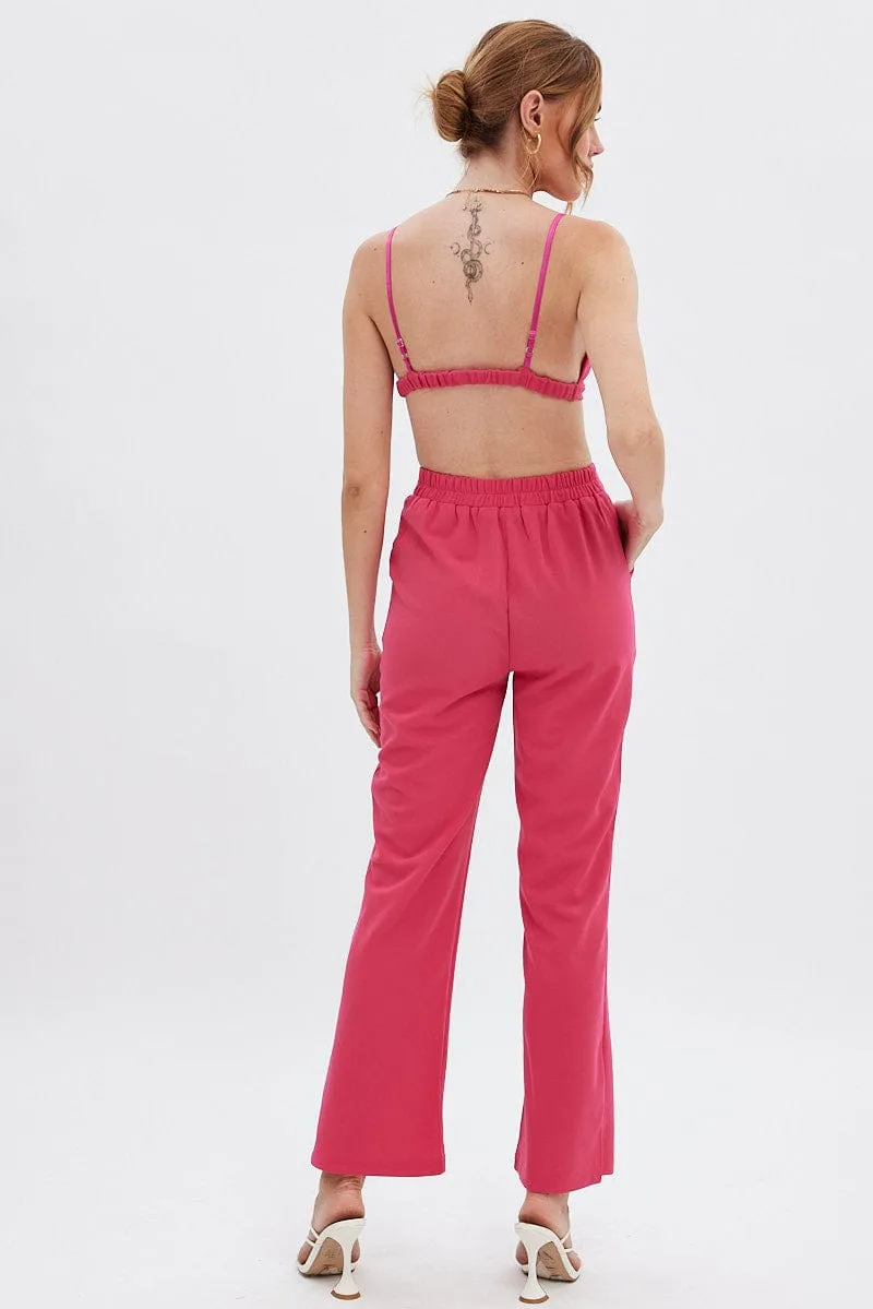 Pink High Waist Pants Light and Cozy