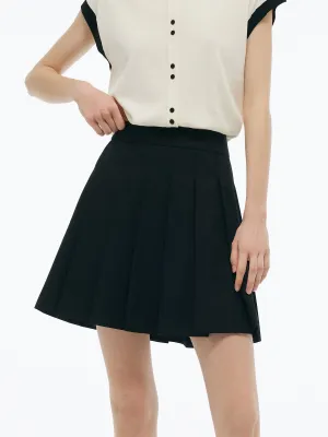 A-Line Women Pleated Mini Skirt Cozy Outfit Ventilated Panels