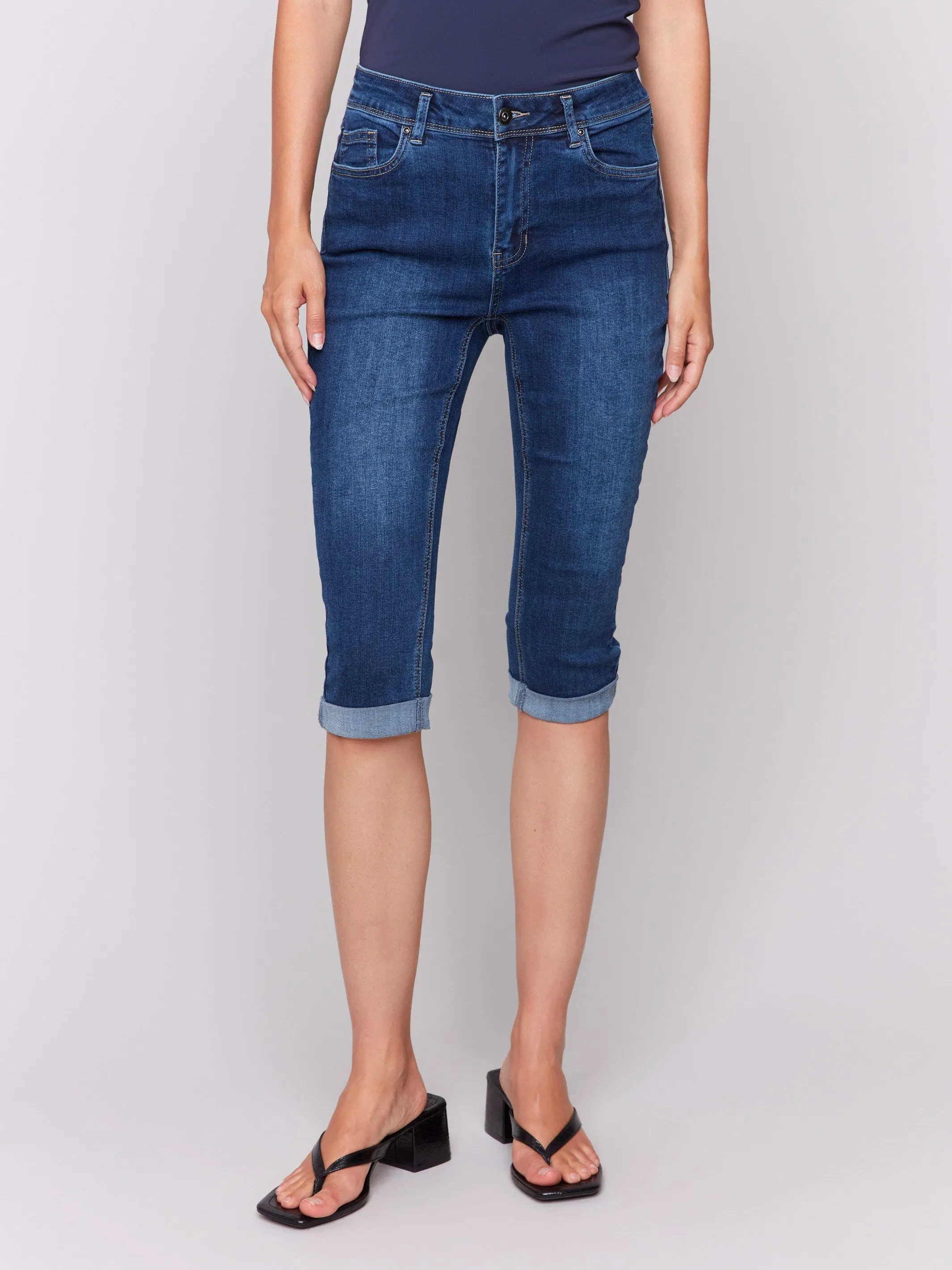Stretch Denim Pedal Pushers - Indigo Cool Essentials