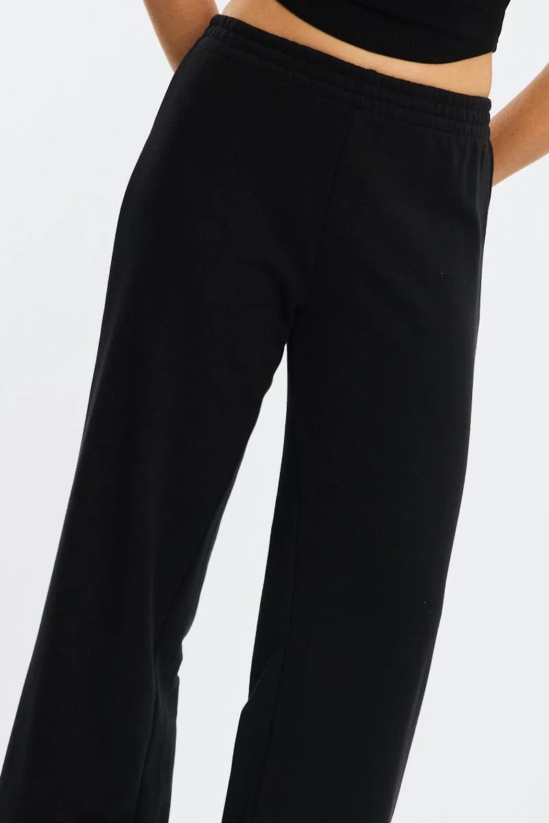 Urban Utility Black Track Pants Wide Leg