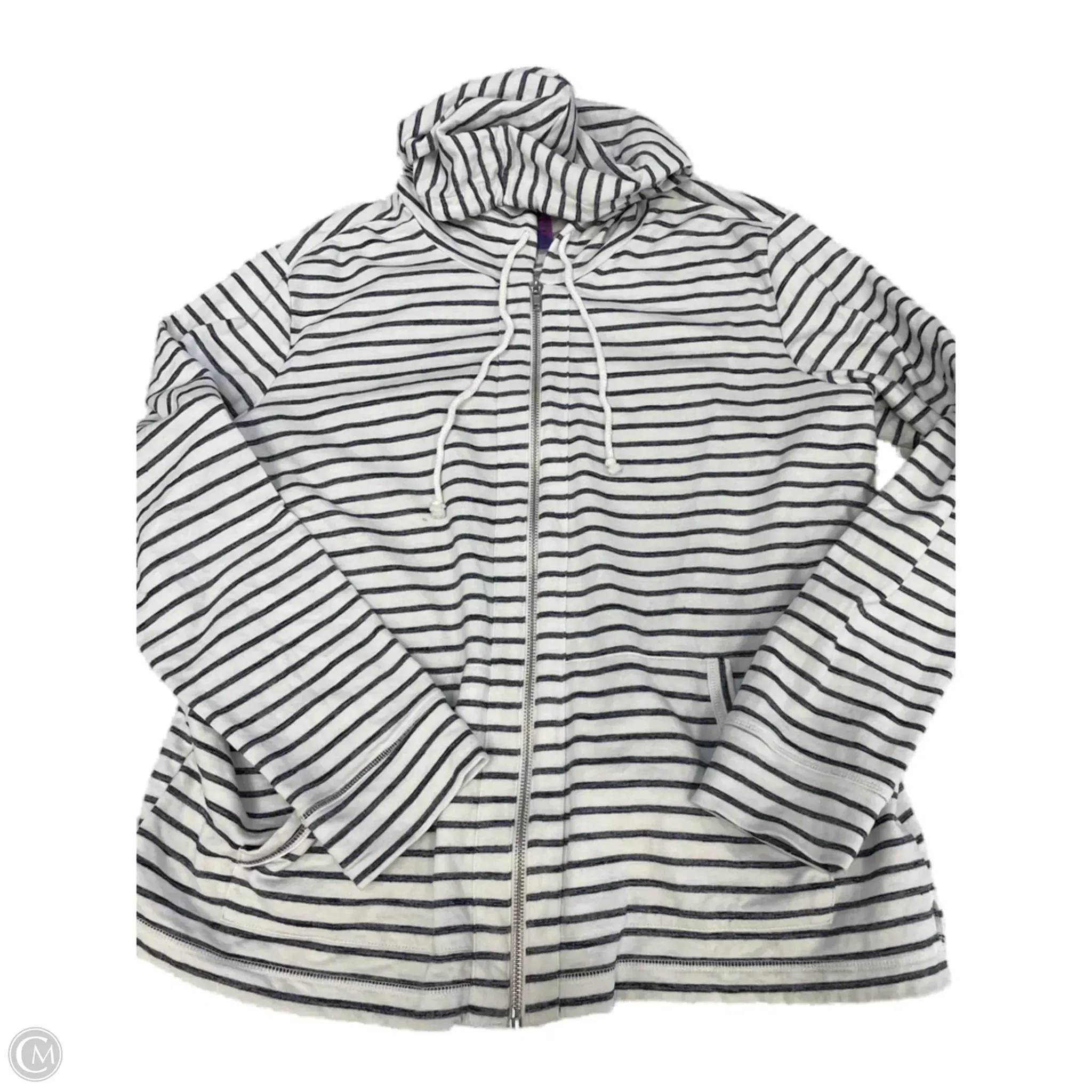 Sweatshirt Hoodie By Cmc In Striped Pattern, Size: L Day Off