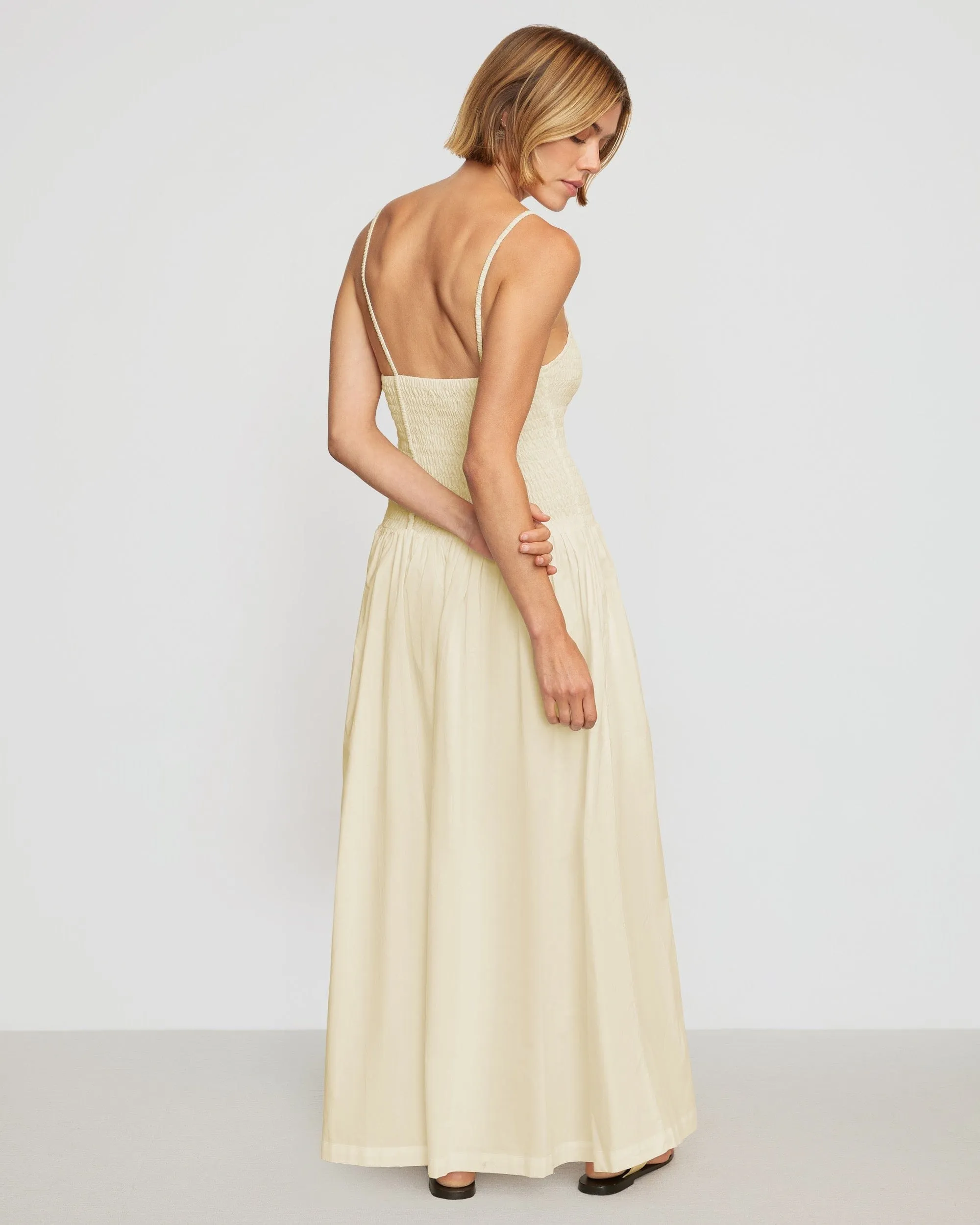 Tight Net Venus Smocked Midi Dress