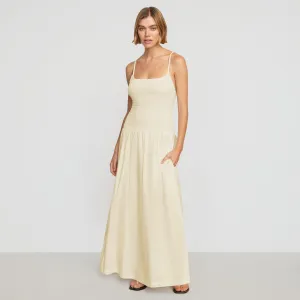 Venus Smocked Midi Dress Layered Skirt Beach Ready
