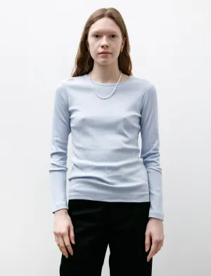 Rib LS T-Shirt Blue Mist NoRubEdging Comfortable Sweater
