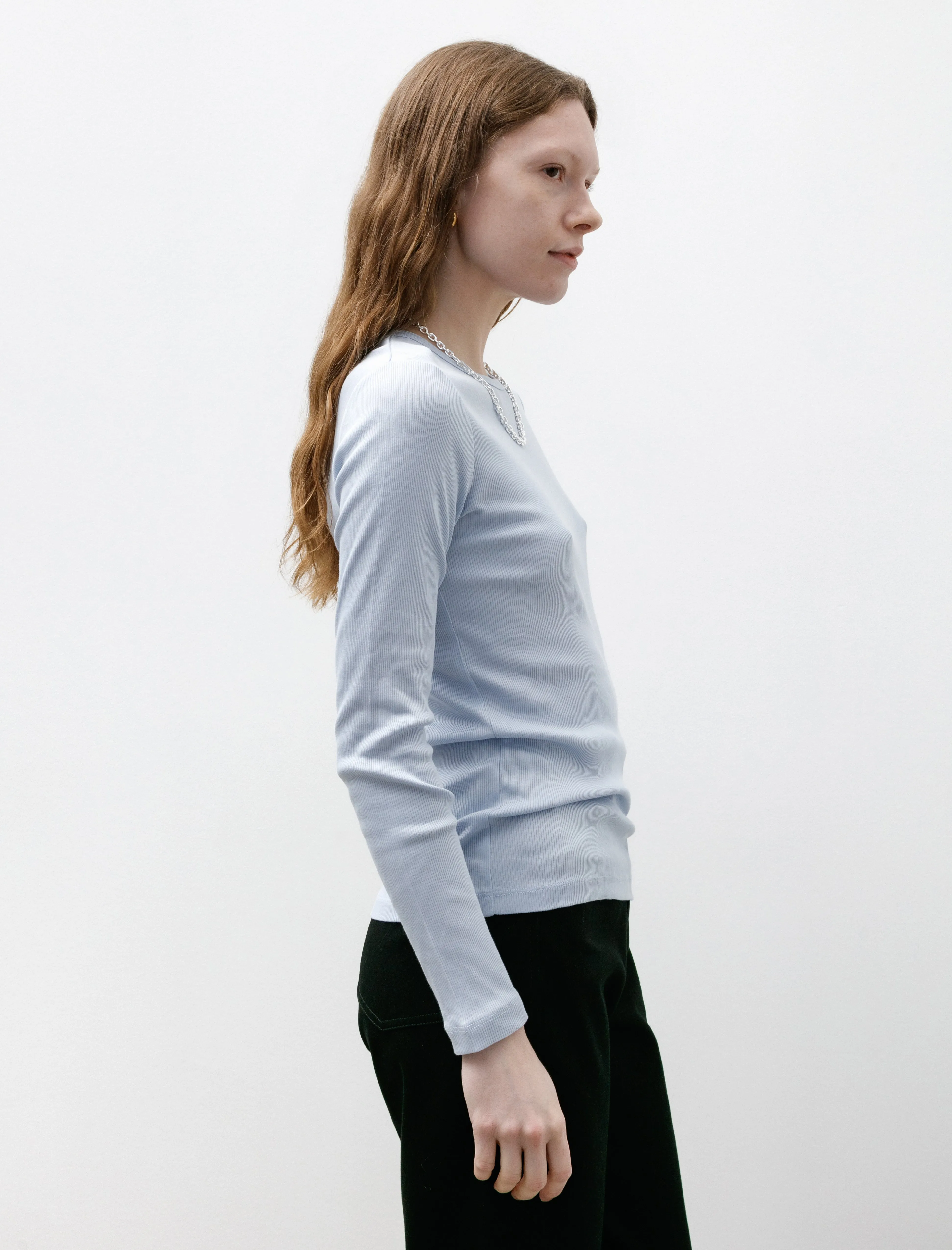 Model Glow Rib LS T-Shirt Blue Mist