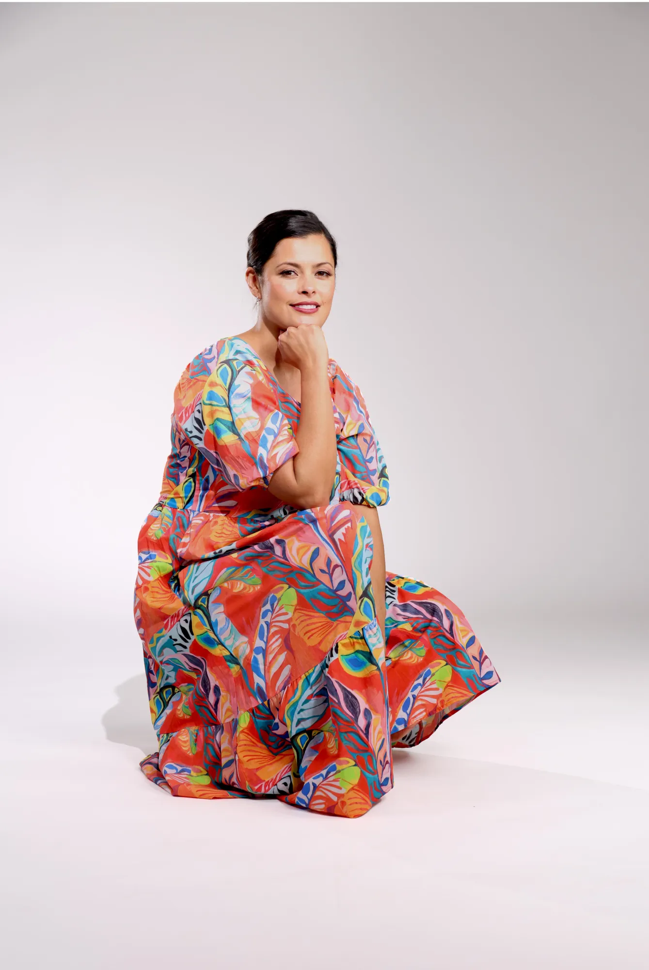 Midi Sundress | Artist Palms | 6521C1 winter clothing DurableThreadwork