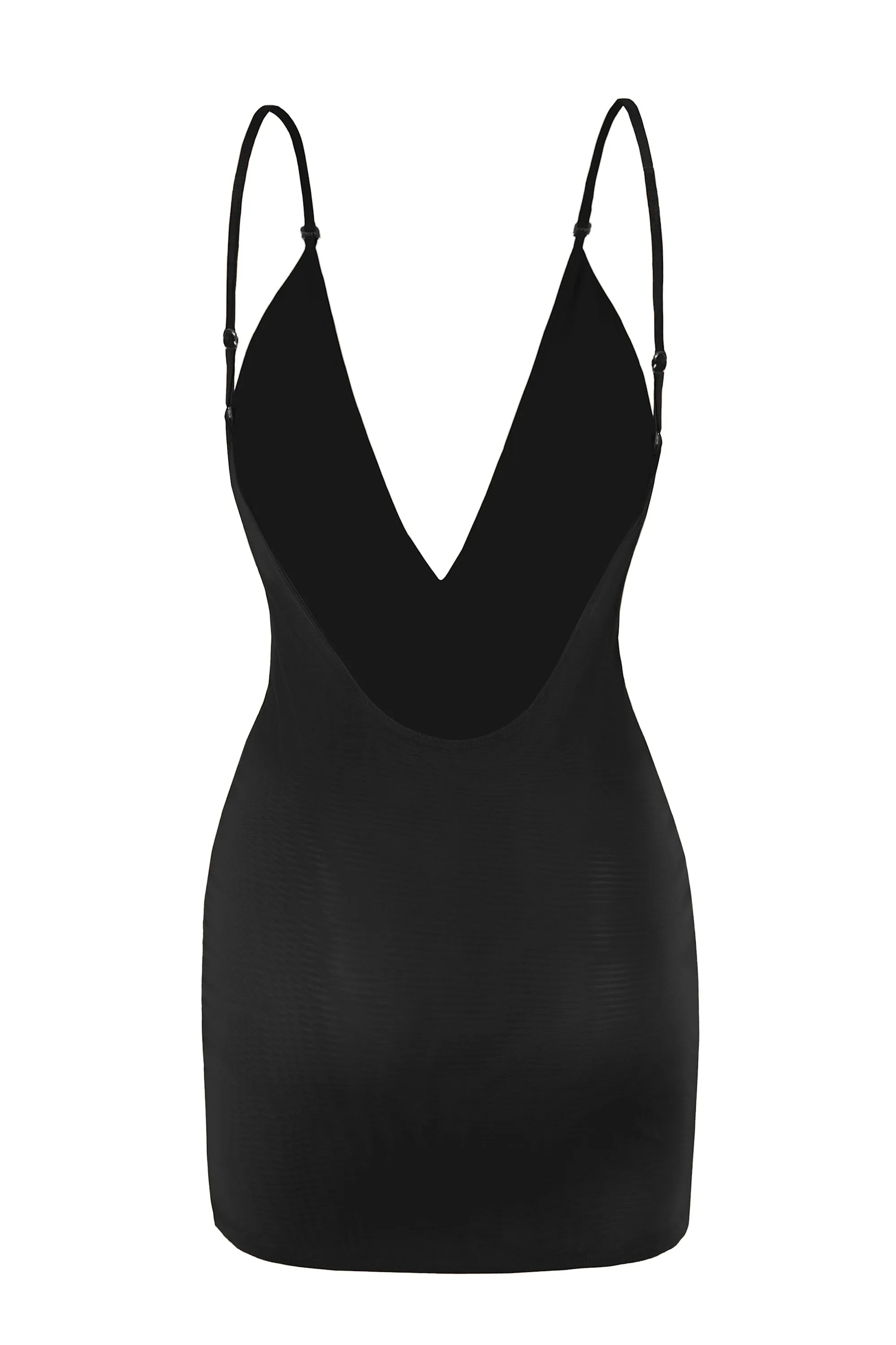 Intimates Soft Mesh Multiway Mini Dress in Black Crop Cut Feminine mini-length gown