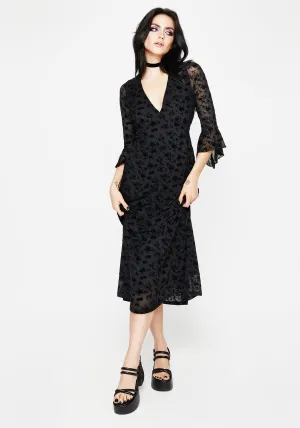 Conduit Floral Mesh Layered Midaxi Dress Trim Glow