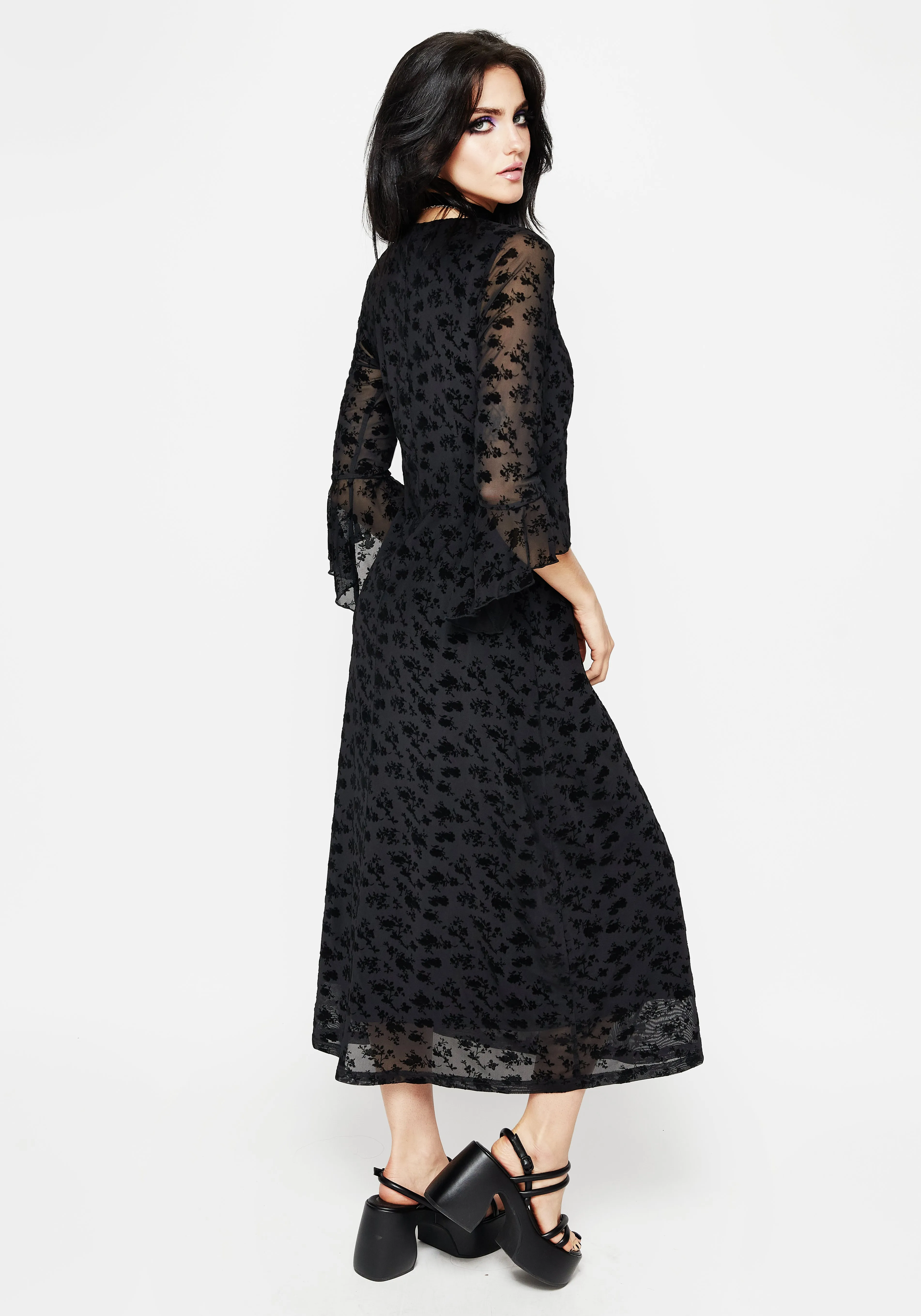 Conduit Floral Mesh Layered Midaxi Dress Dot Play Story Wear