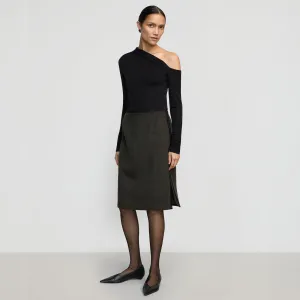 Tonal Look Colette Contrast Leather-Trim Skirt