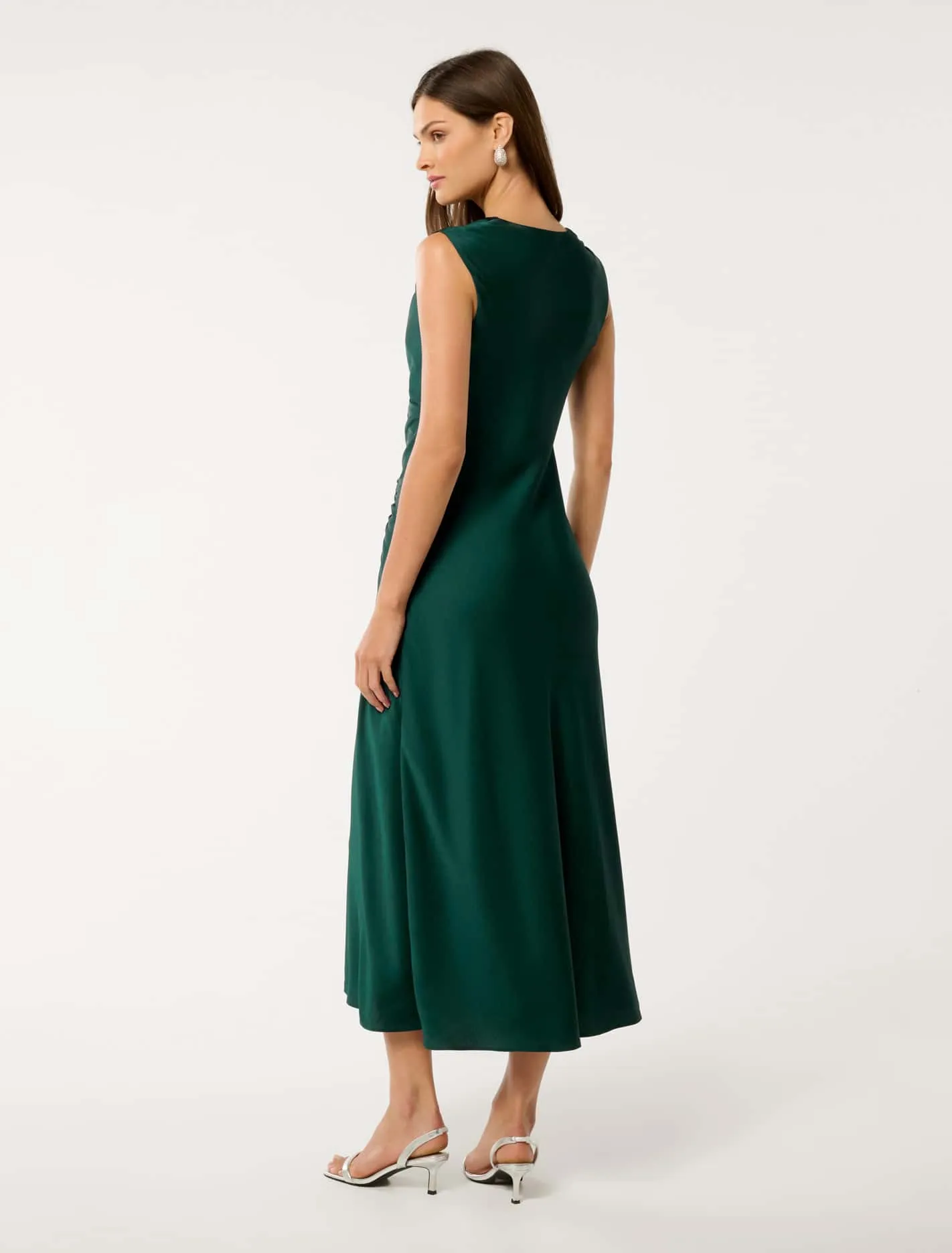 Crepe Soft Ava Draped Satin Maxi Dress