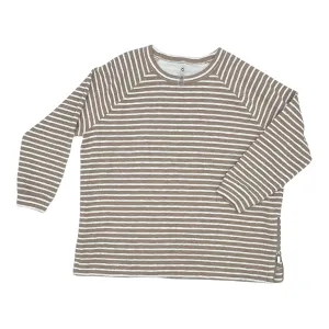 Sweatshirt Crewneck By Lou And Grey In Brown, Size:Xl Layered Paneling
