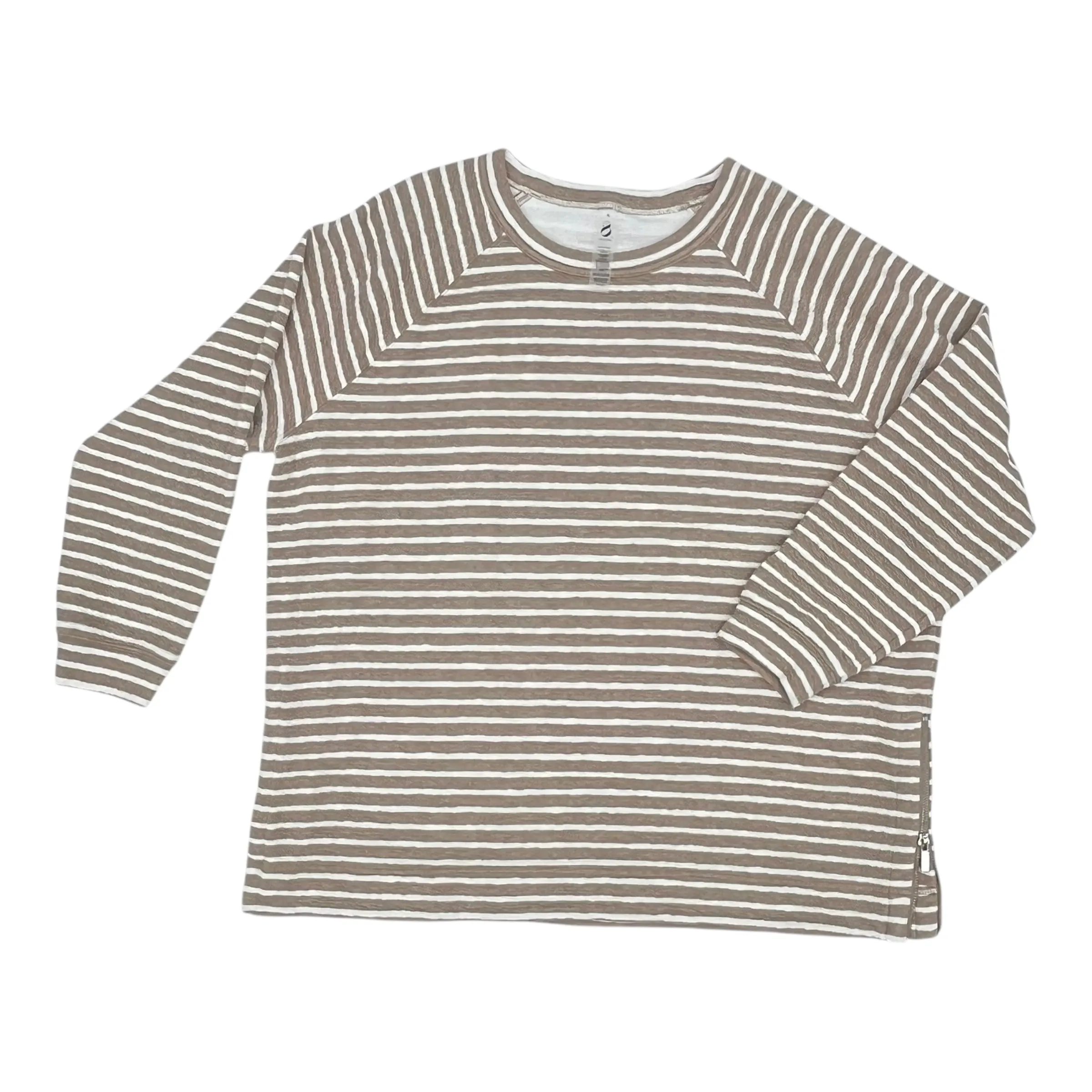Sweatshirt Crewneck By Lou And Grey In Brown, Size:Xl Layered Paneling
