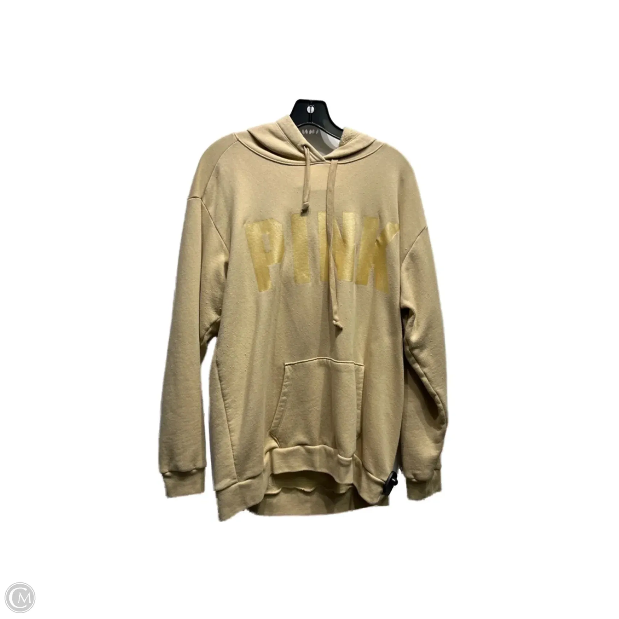 Warm Socks Sweatshirt Hoodie By Pink In Cream, Size: L
