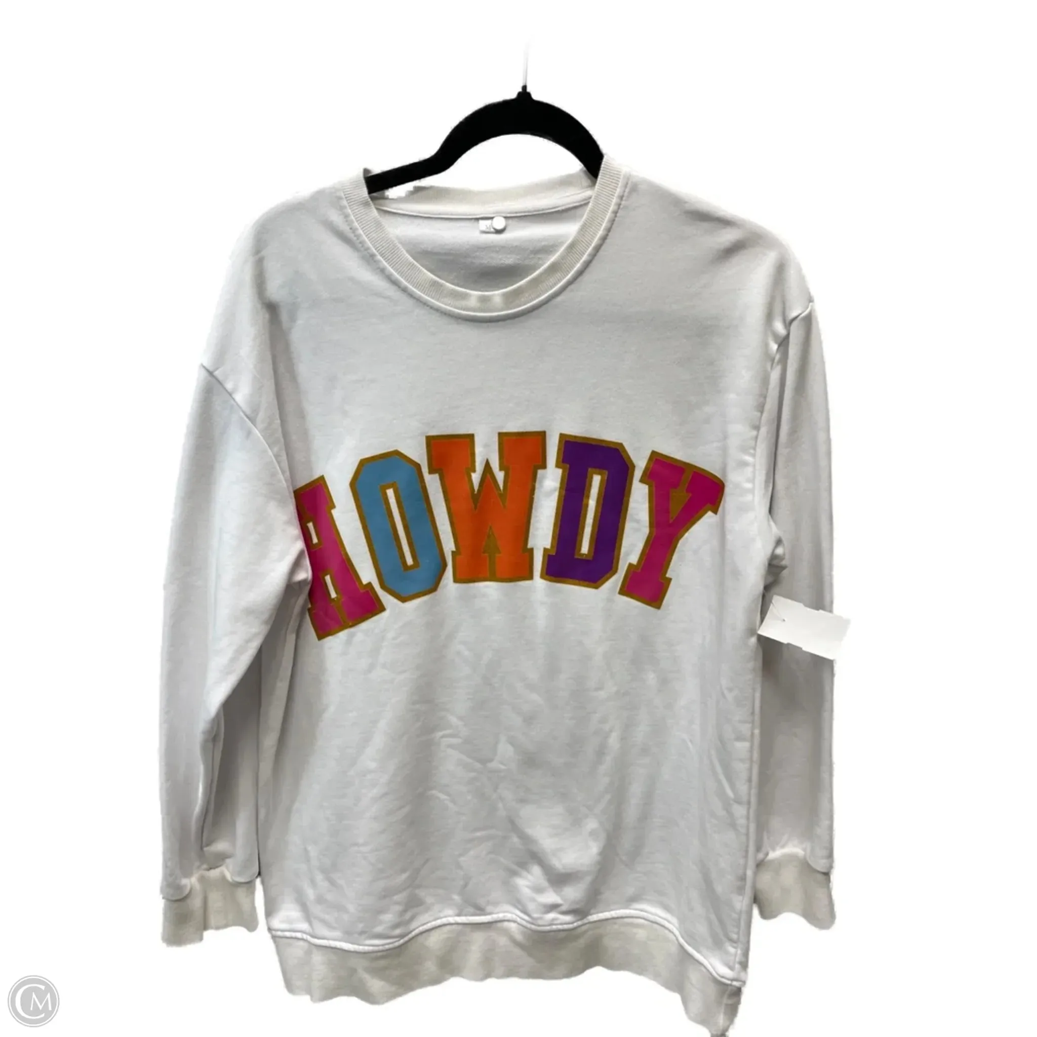 Comfortable Wear Antistatic Sweatshirt Crewneck By Clothes Mentor In White, Size: M