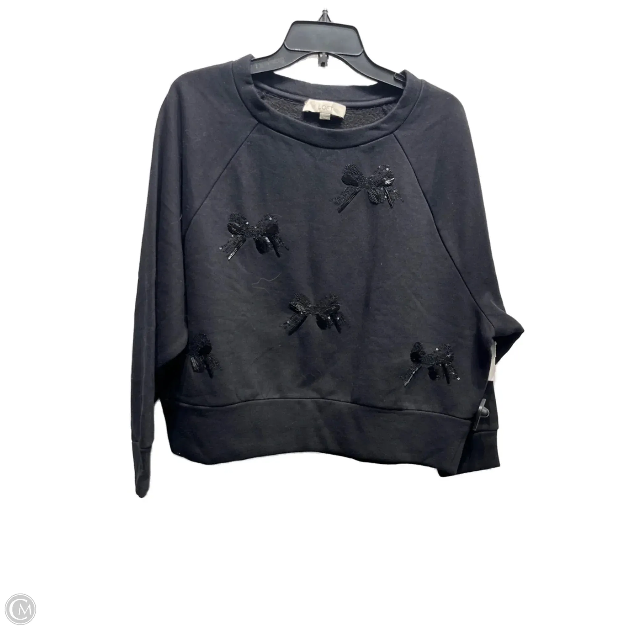 Sweatshirt Crewneck By Loft In Black, Size: S Fame Glow Adjustable Fastenings