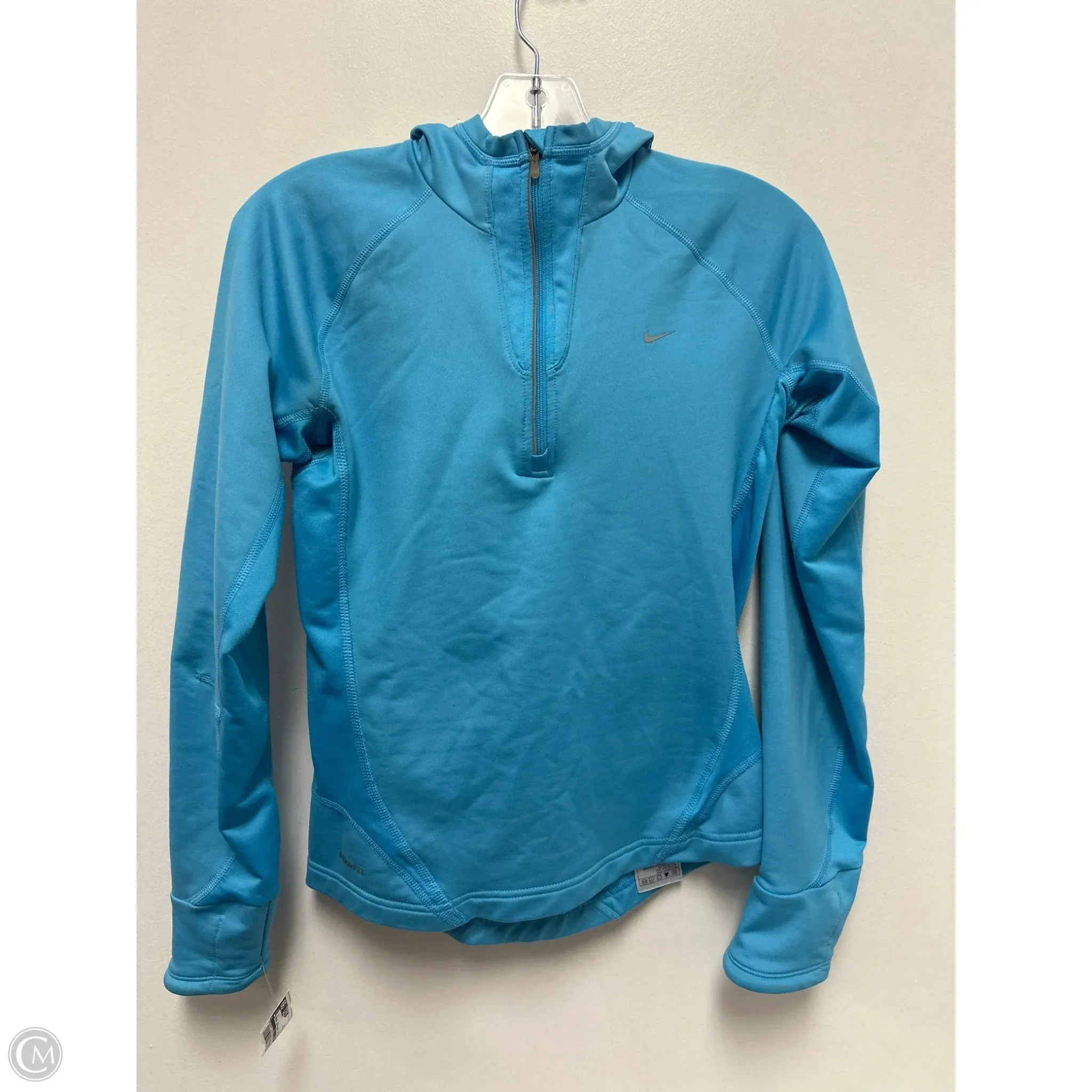 EcoFriendlyMaterial Athletic Sweatshirt Hoodie By Nike In Blue, Size: S