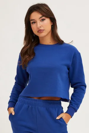 Casual Comfort Blue Crop Sweat