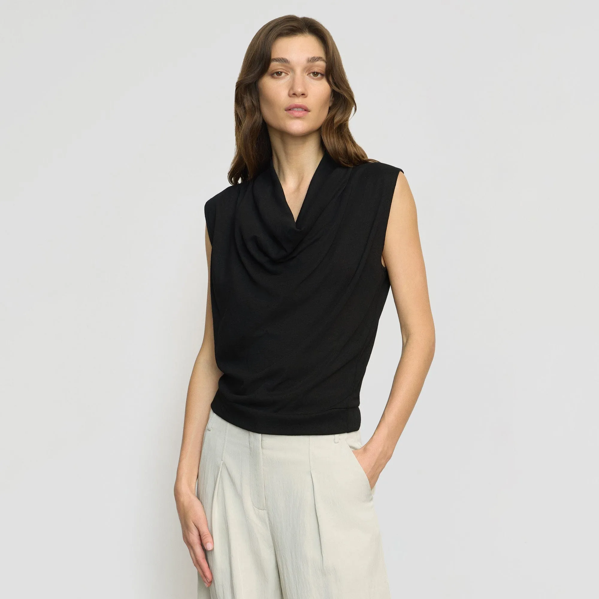Ramona Cowl-Neck Tee MoistureWickingFabric