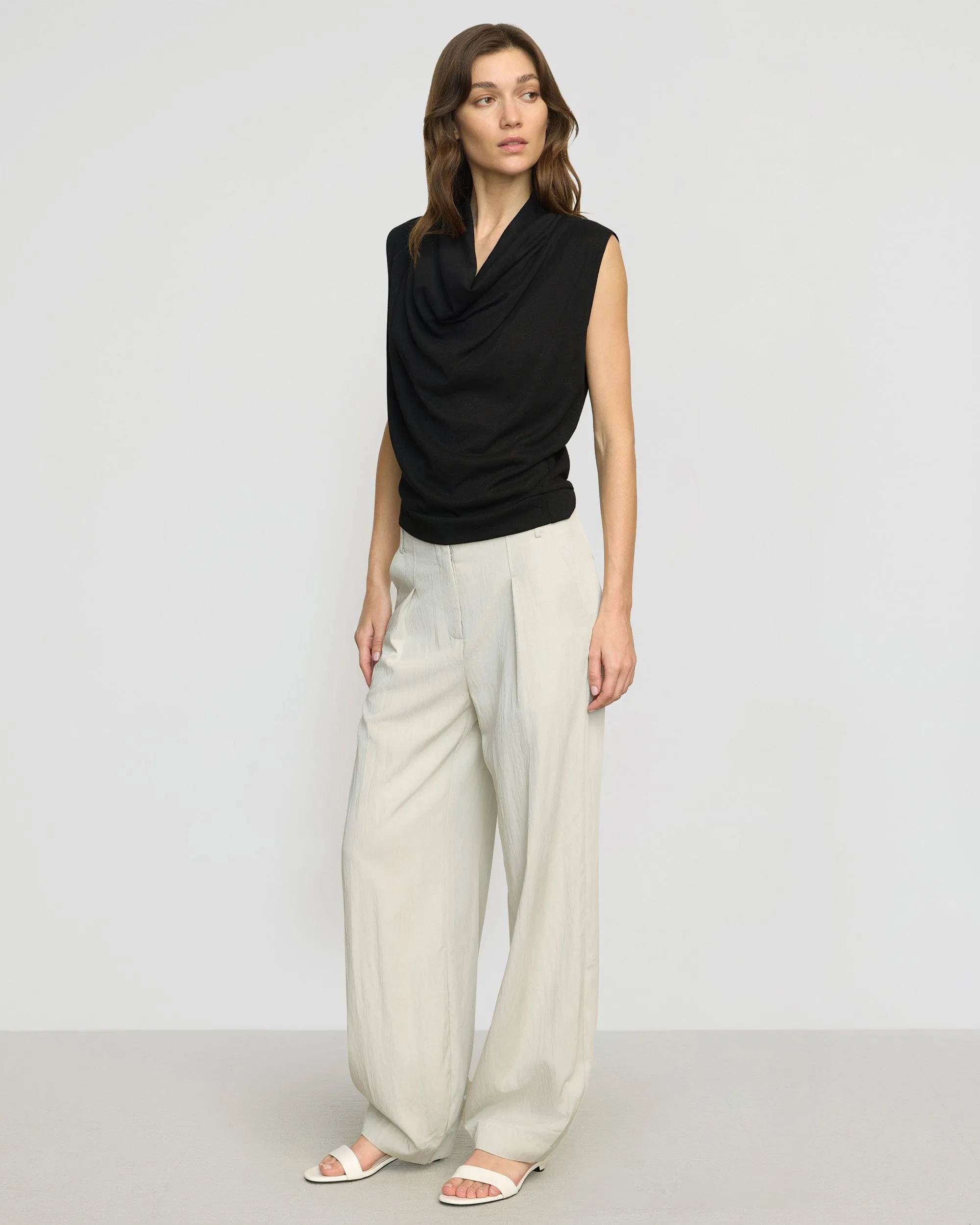 Casual Essentials Wear Pilling Resistant Finish Ramona Cowl-Neck Tee