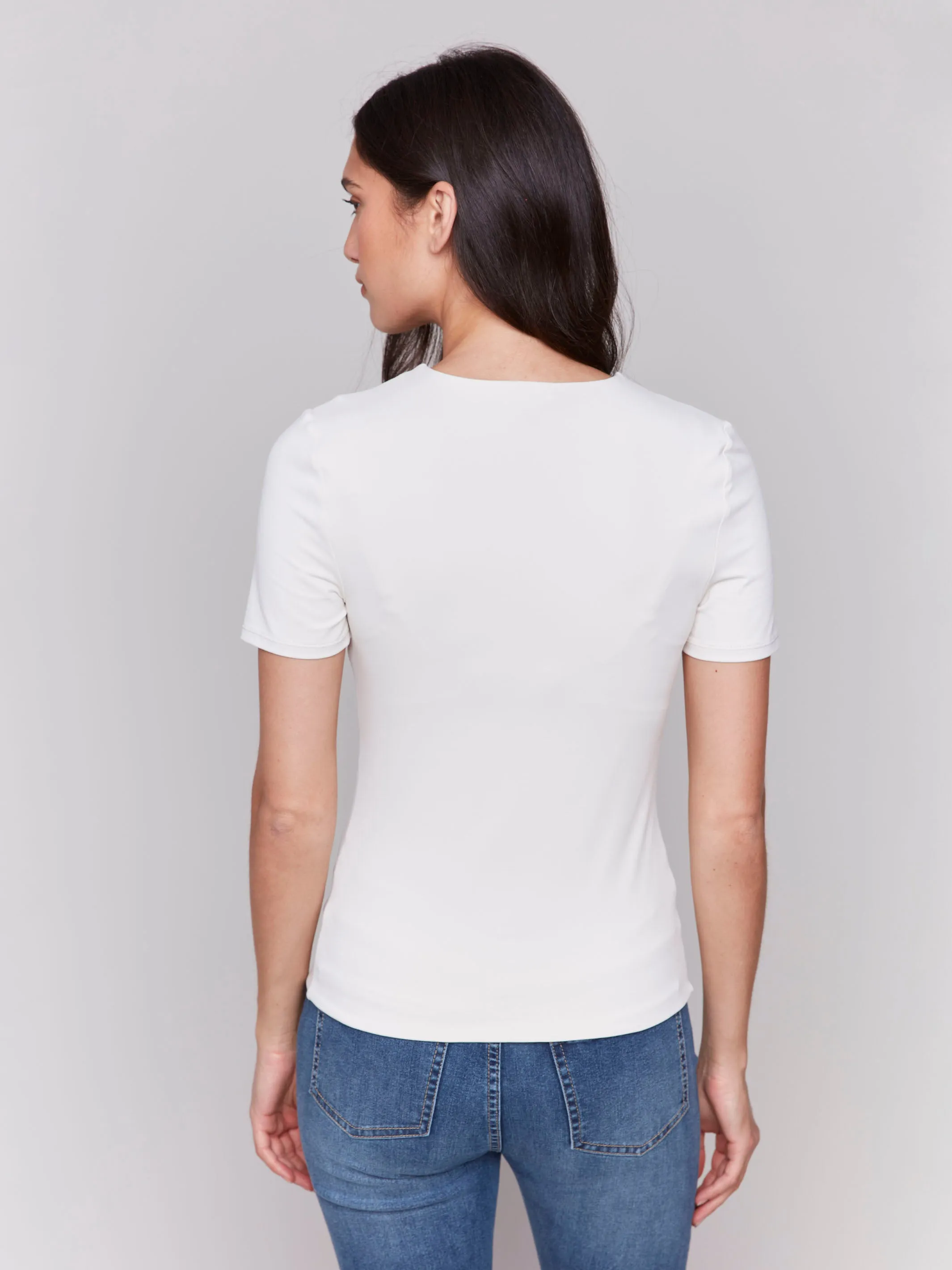 Short-Sleeved Super Stretch Top - Natural Weekend Style