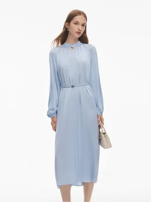 Utility Jacket 22MM Mulberry Silk Women Long Sleeve Maxi Dress With Belt