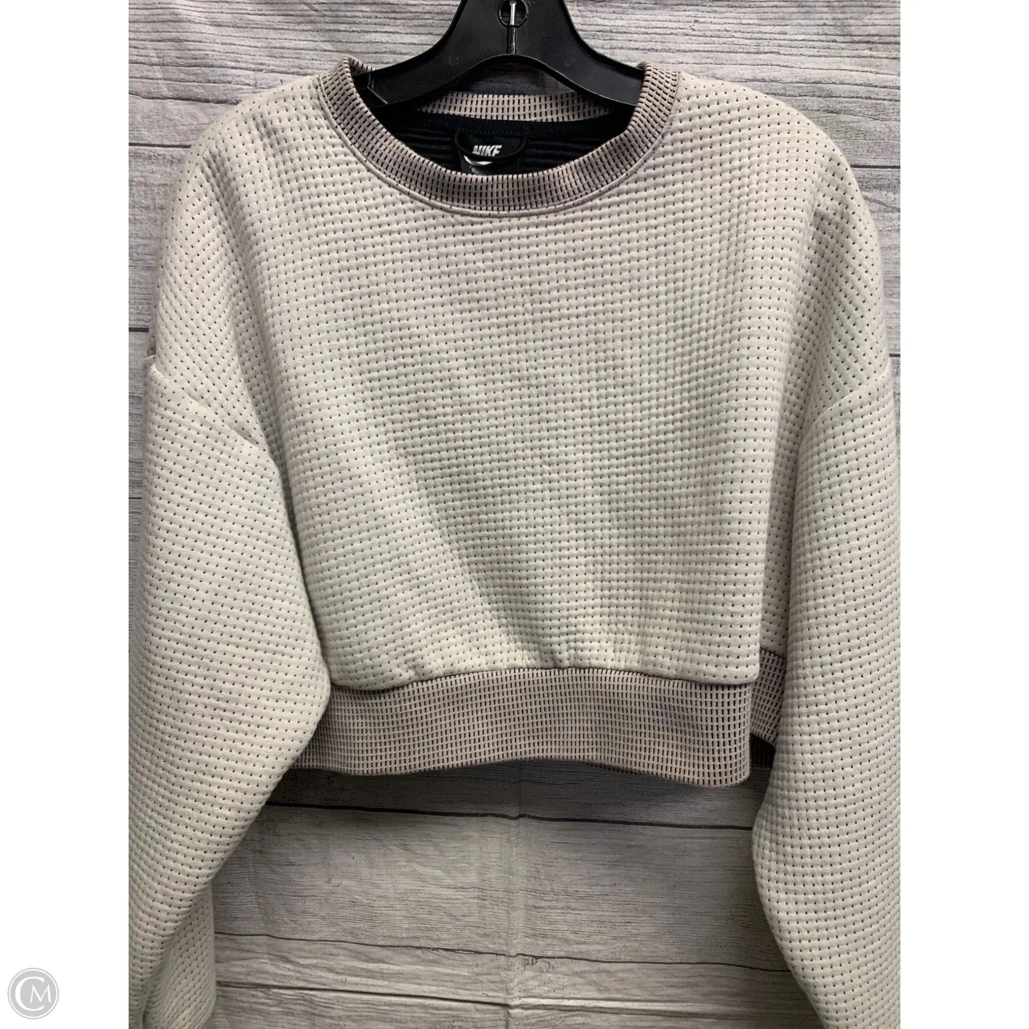 All-Occasion MoistureWicking Athletic Sweatshirt Crewneck By Nike In Beige, Size: M