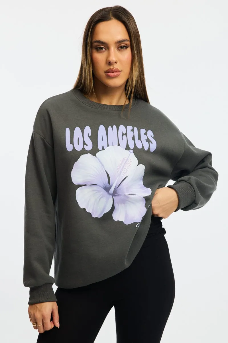 Grey Graphic Sweater Long Sleeve product snowboarding suitability