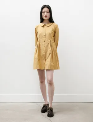 Bella Dress Japanese Striped Cotton Mustard Stripe Movement Friendly