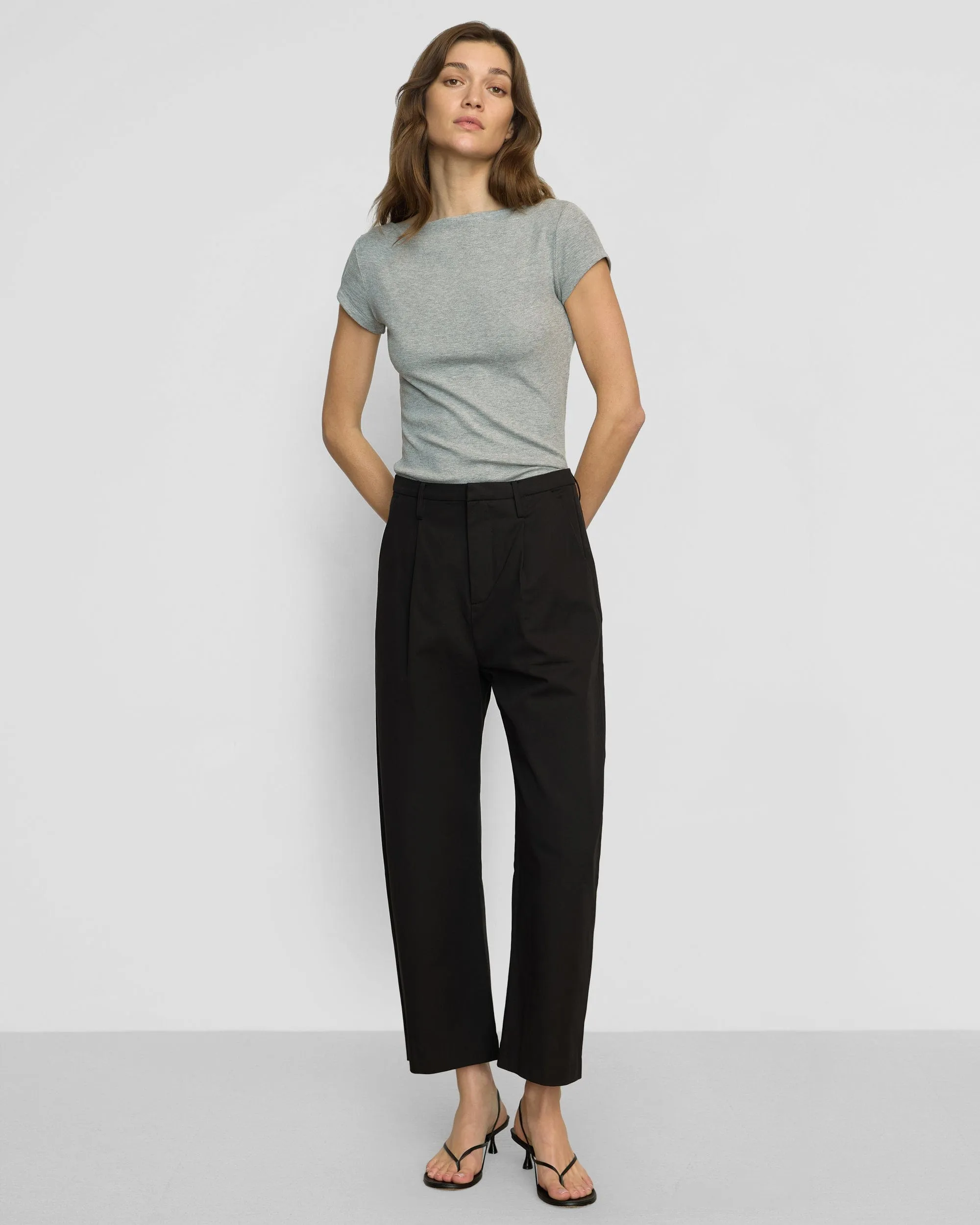 Practical Design Active Trend Zayna Ribbed Cap-Sleeve Tee