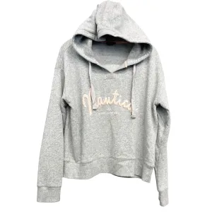 Sweatshirt Hoodie By Nautica In Grey & Pink, Size:L UVProtectionCloth LayeredConstruction