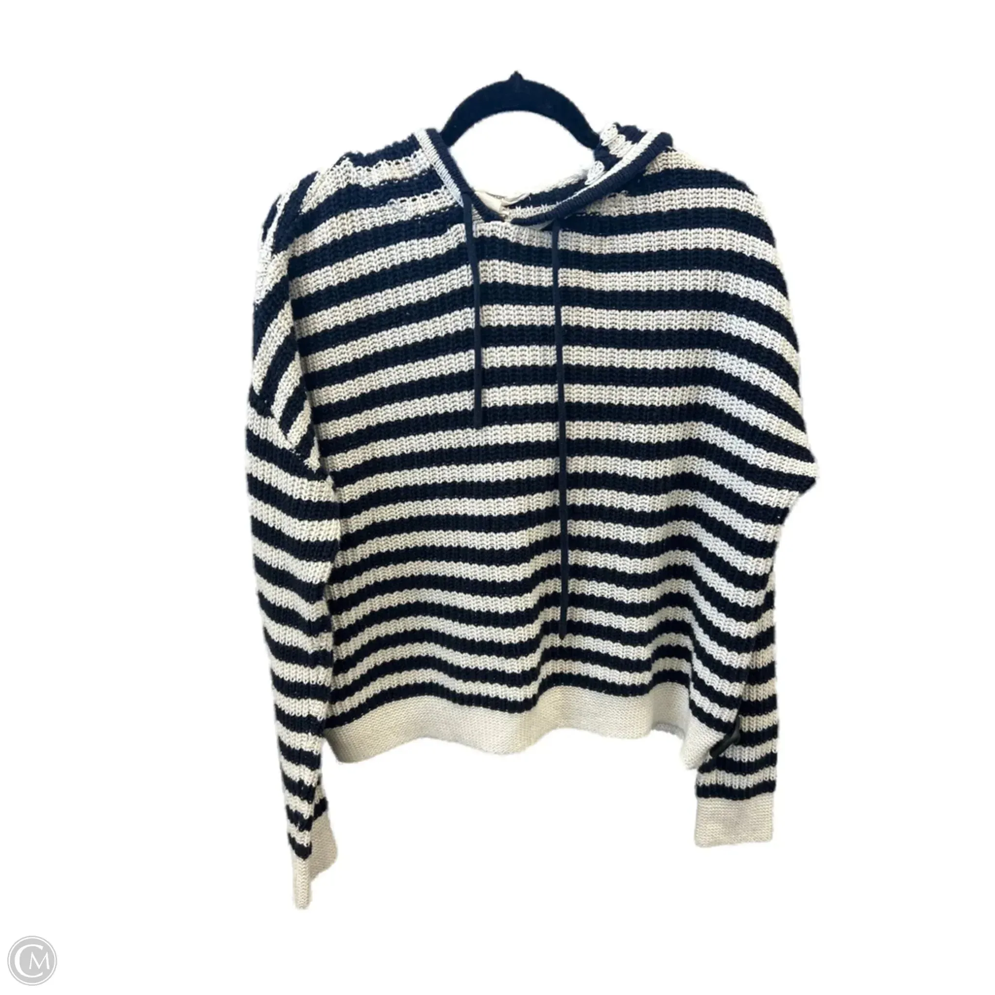 Sweatshirt Hoodie By Workshop In Blue & White, Size: M FadeResistant Windproof Fabric