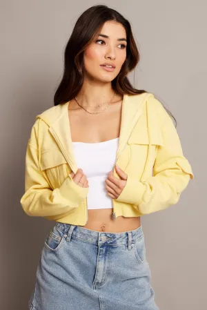 Yellow Zip Hoodie Long Sleeve City Cool