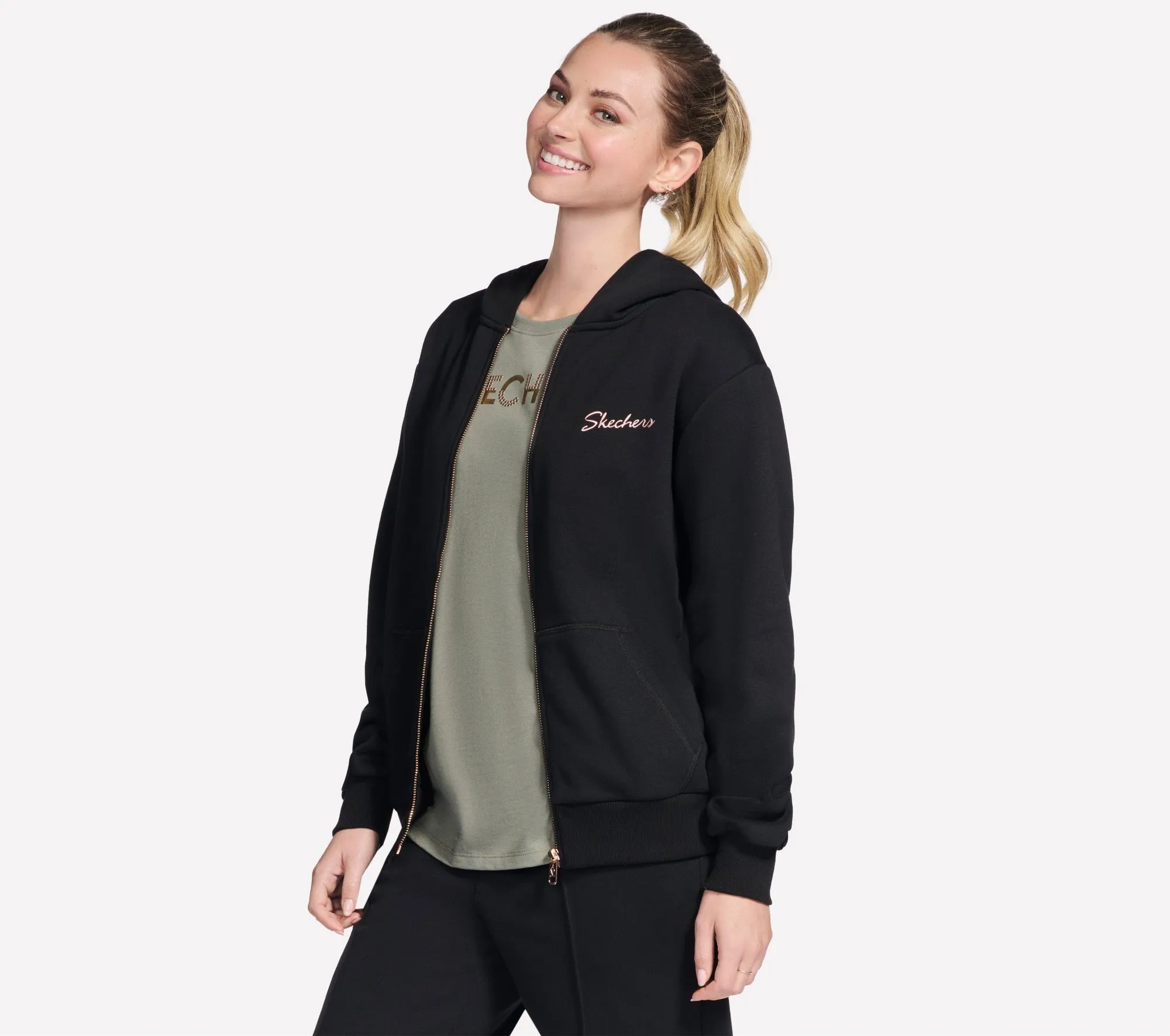 Comfortable Fashion Skech-sweats Signature Hoodie | Bold Black | 0807C1