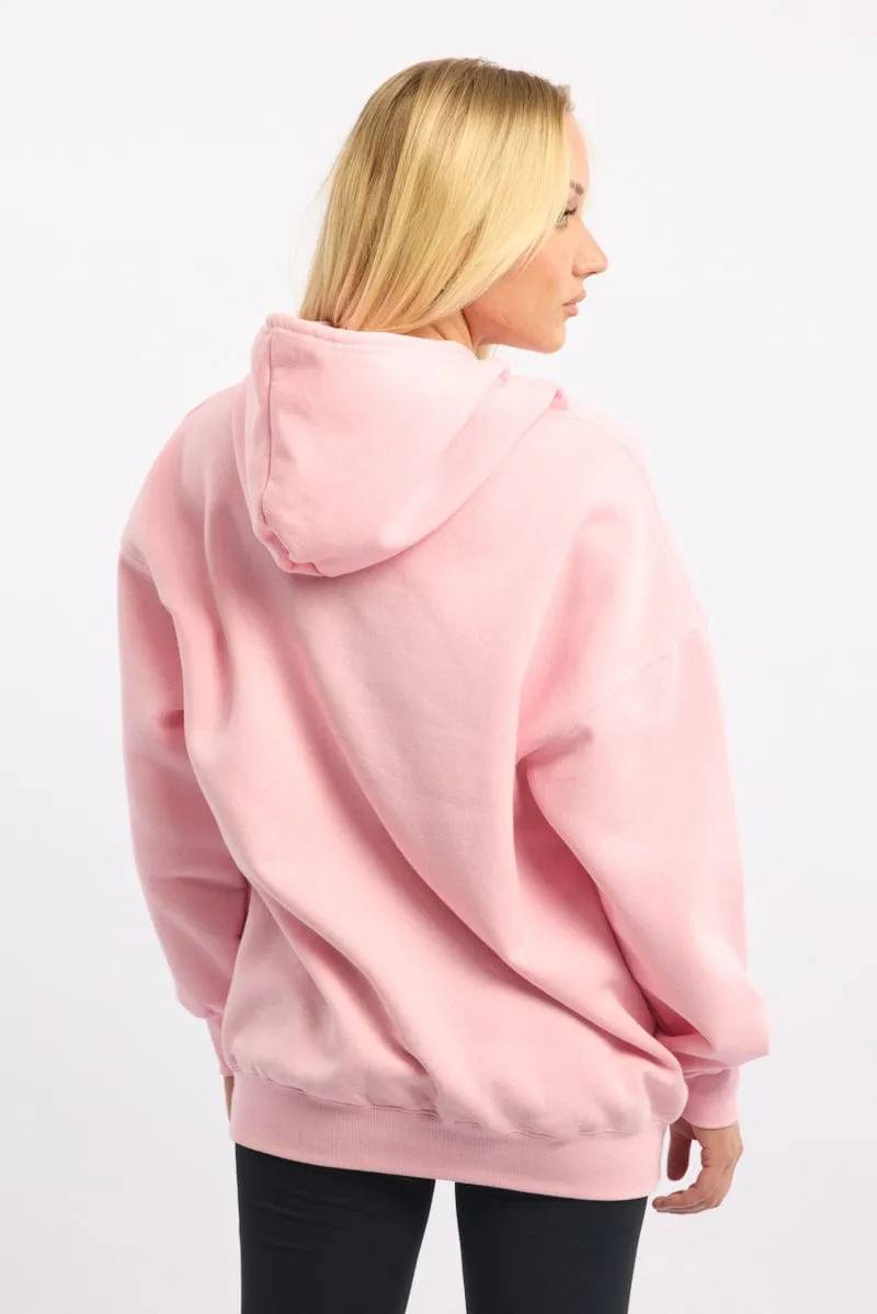 Layer Minimal goes with sneakers Pink Graphic Hoodie
