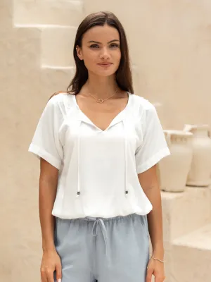 Isabella Bamboo Blouse Ivory Antibacterial Treatment
