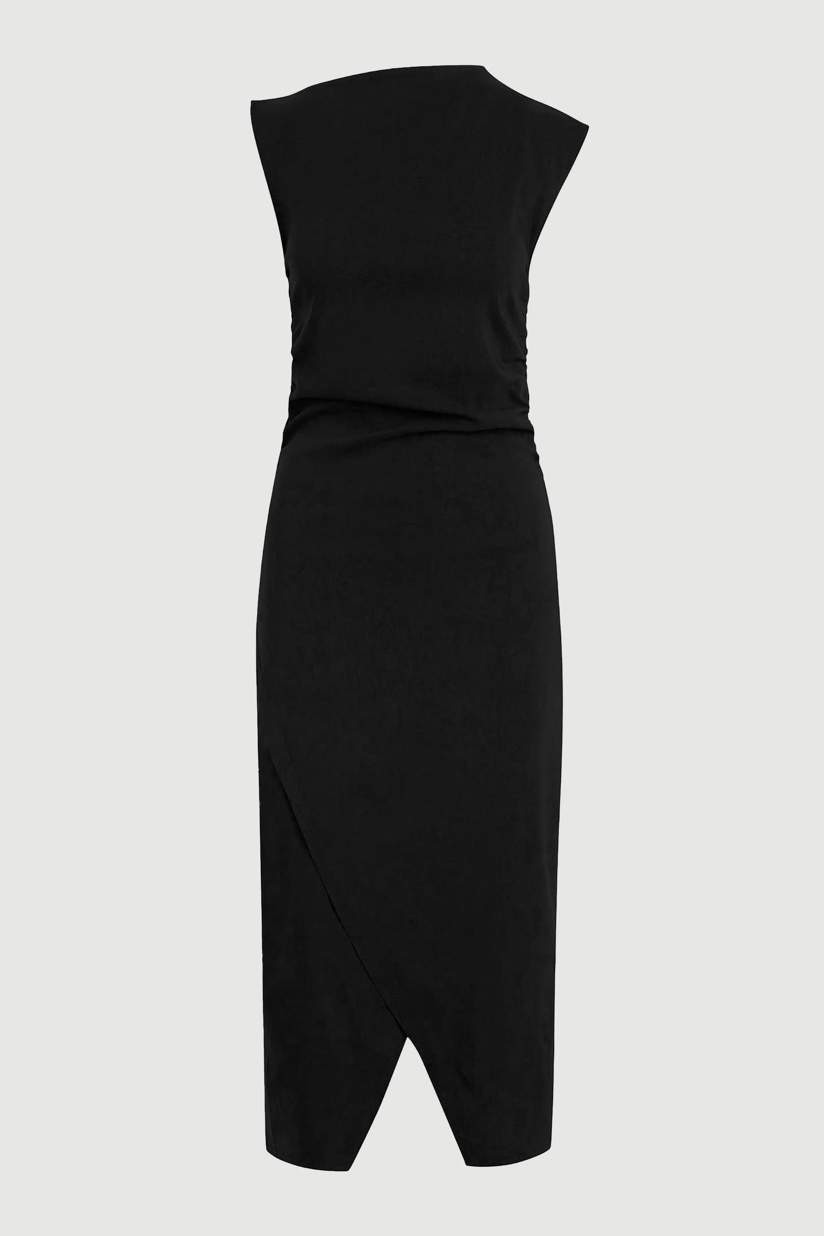 Manon Asymmetric-Neck Ruched Dress (Petite) Leader Fit Multi-Purpose Wear