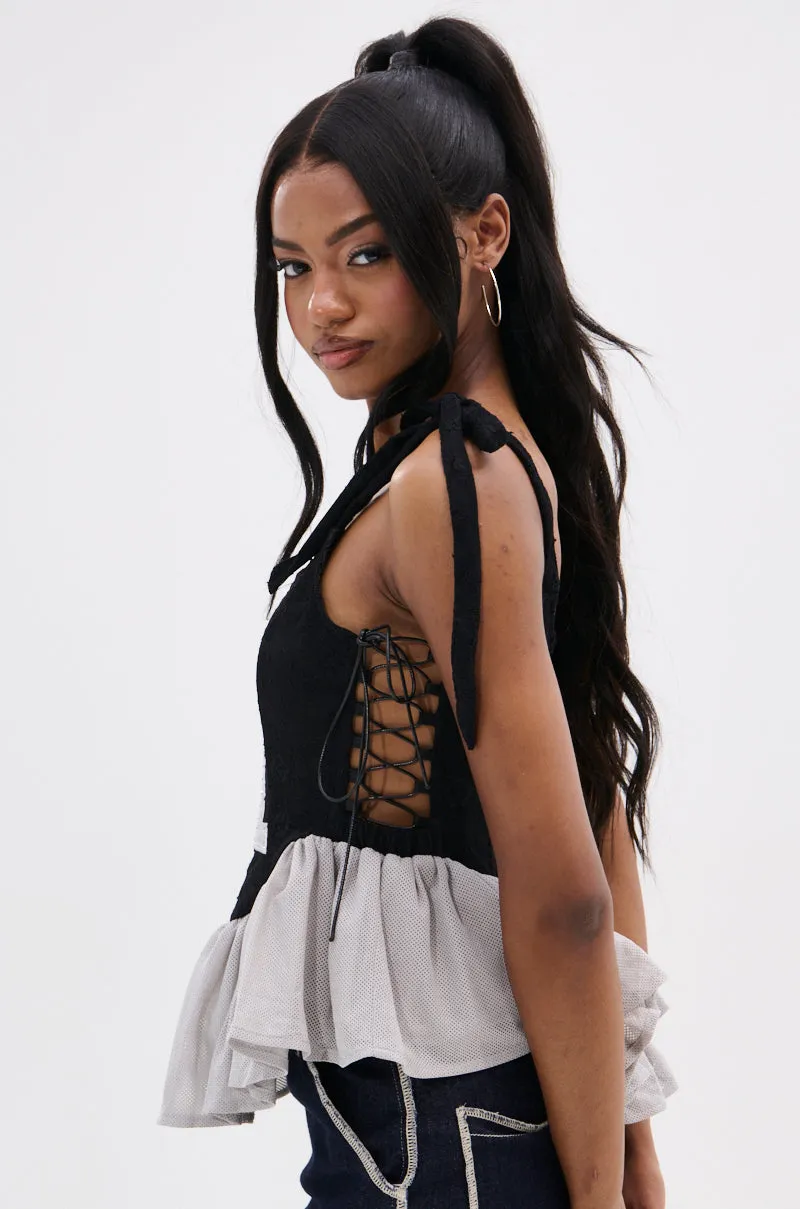 OFFICIAL PRINCESS LACE PEPLUM CORSET TOP Air Fresh