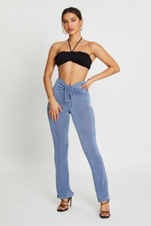 Blue Jersey Pants Flare Leg Ripstop Reinforcement Heat Dissipating