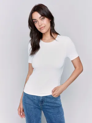 Short-Sleeved Super Stretch Top - White Everyday Layering