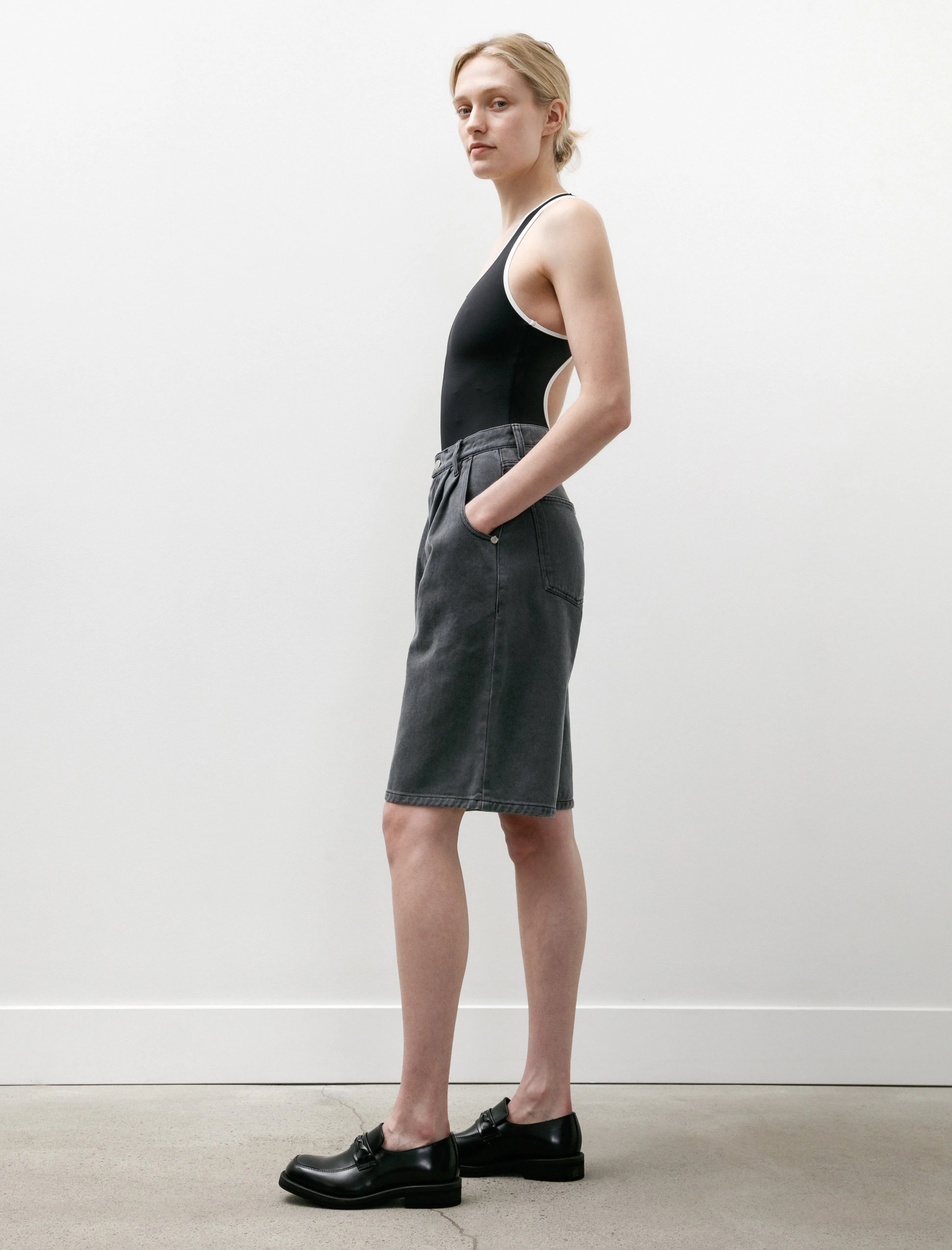 Flower Rivet Shorts Slate Smart Look Breathable Mesh Panels