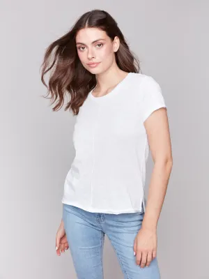 Retro Style Vegan Organic Cotton Slub T-Shirt - White