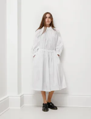 QuickPackable Design Breathable Lamination Drop Waist Ruched Dress White