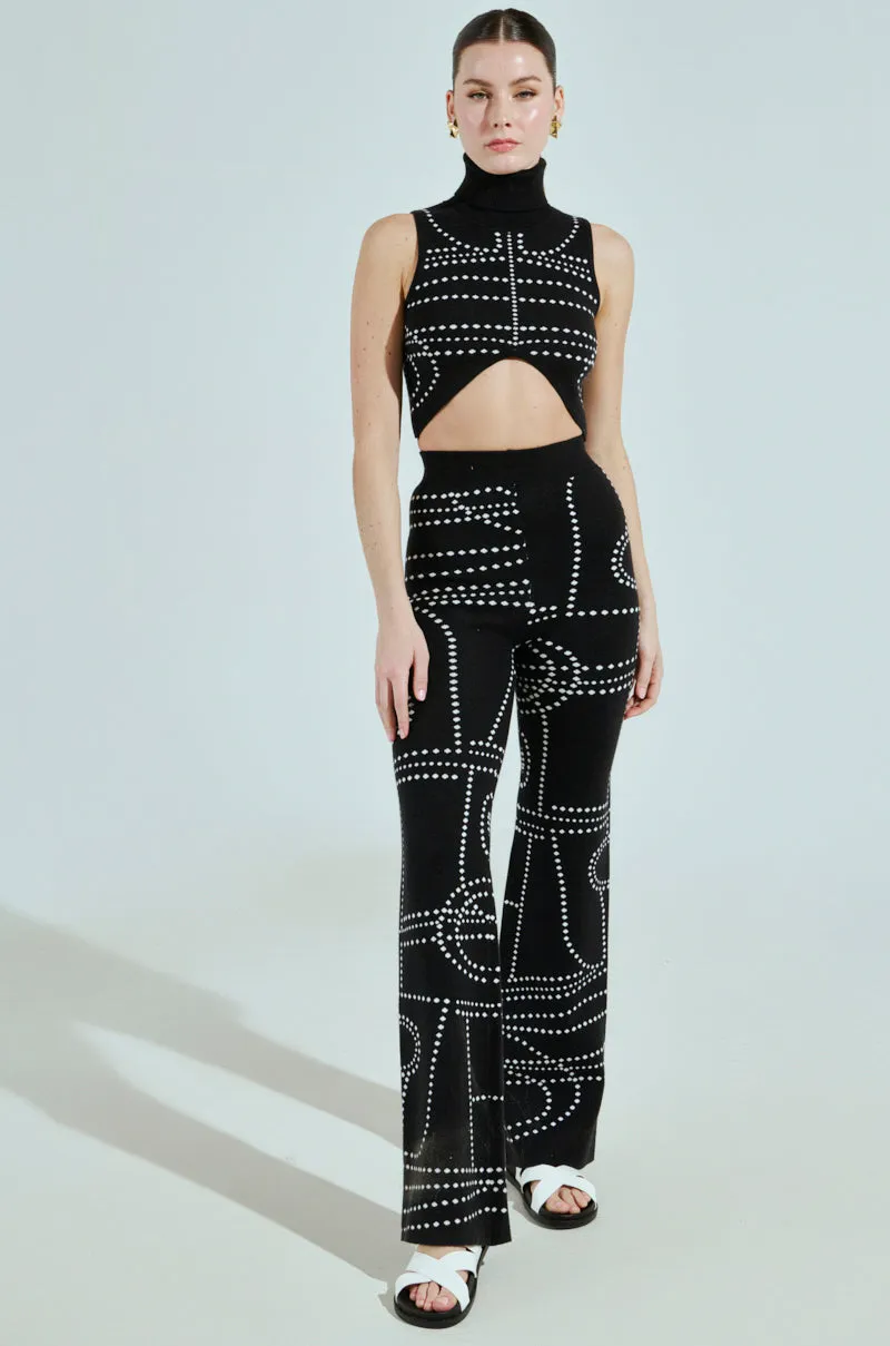 CROPPED DOTTED TURTLENECK SWEATER plastic material