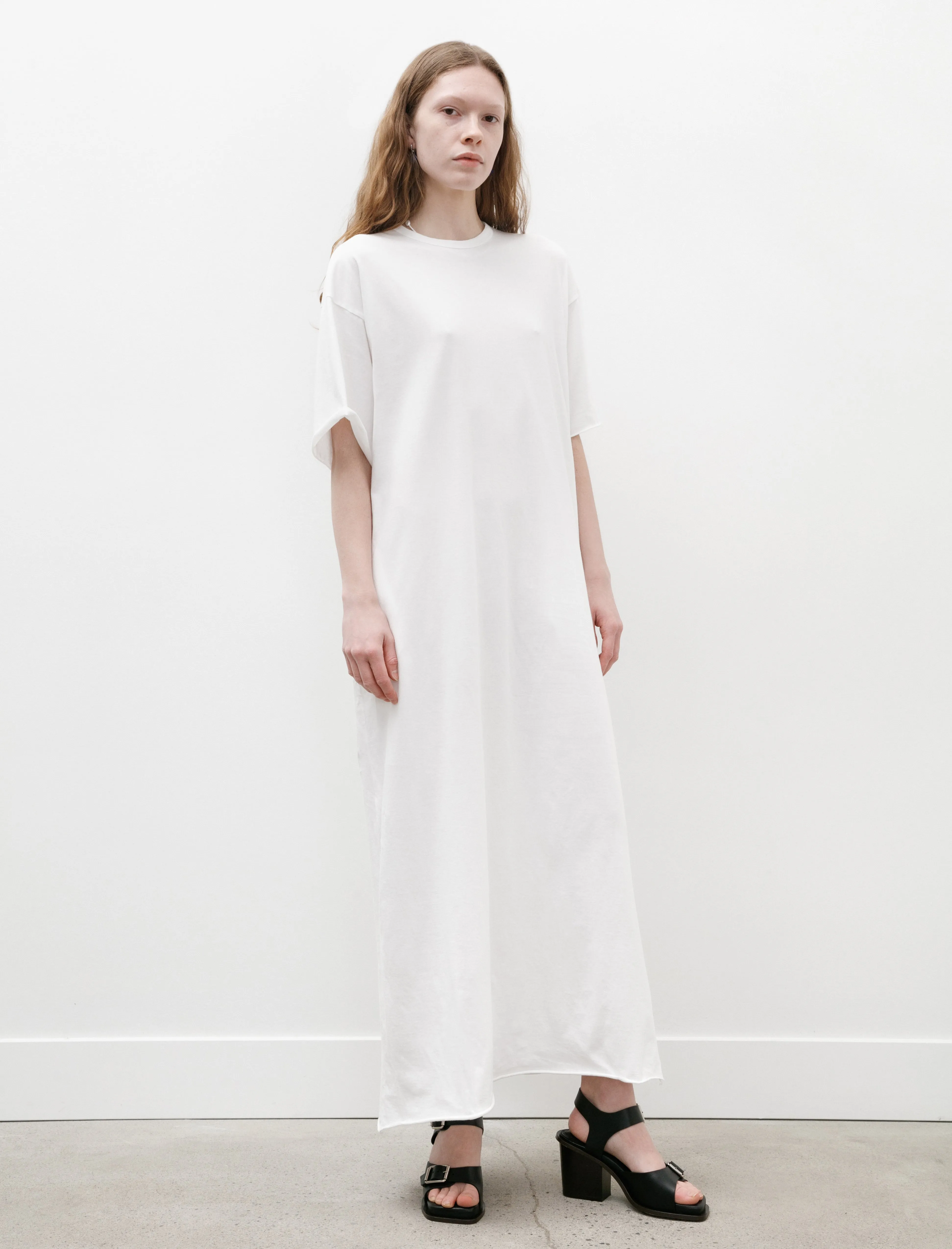 Dressy T-Shirt Dress White Sheer Glow