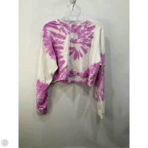 Ventilated Back Panel Trendy Outerwear Sweatshirt Crewneck By Spiritual Gangster In Tie Dye Print, Size: L